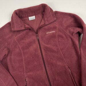 Columbia Fleece Jacket Women’s M  Purple Burgundy Full Zip Hiking Hiking